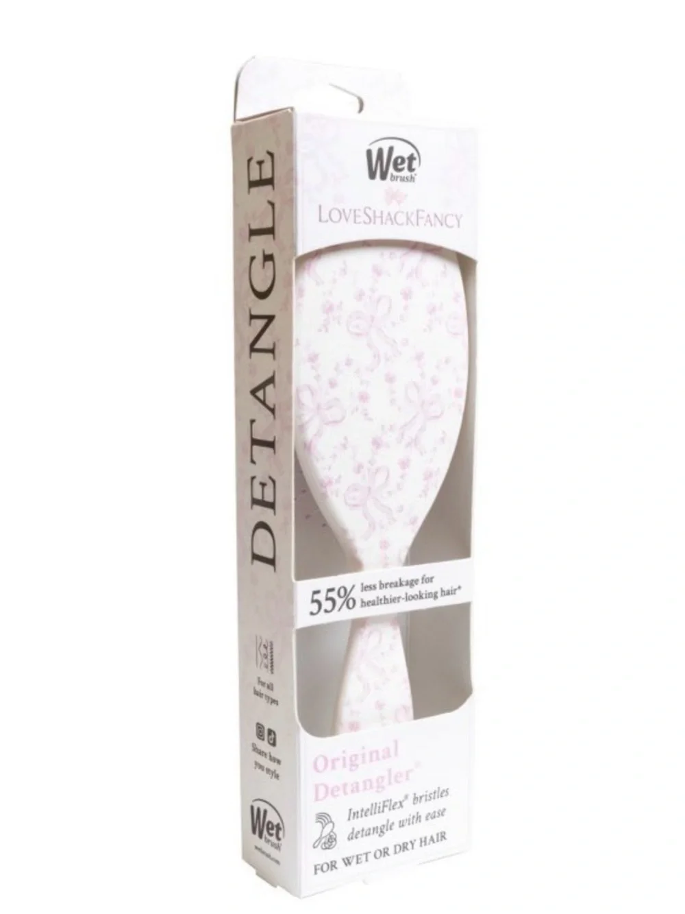 LoveShackFancy Pink Oval Paddle Hair Brush